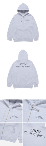 24FW UPSIDE DOWN LOGO NAPPING ZURRY HOODIE ZIP UP IVORY
