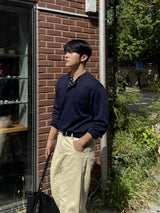 Deli henry-neck long sleeve t-shirt