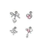 [SET] キューピッドリボンハートピアス