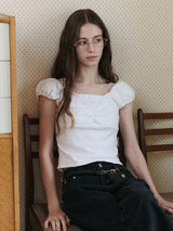 PUFF CAP SLEEVE T-SHIRT WHITE