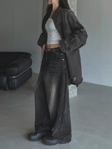 Kench incisional balloon denim pants