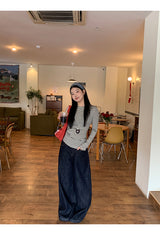 Side Shirring Stripe Long Sleeve T-Shirt