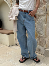 Ocean washed wide denim pants(3color)