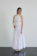 PEARL HALTERNECK TOP / WHITE