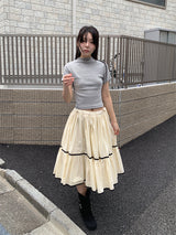 リブハーフネックTシャツ (4C)