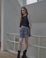 ethnic lace hoodie sleeveless / black
