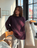 [10% wool] ハグアブルツートーンミックスドモヘアニット