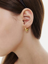 26SS★ Champagne First Moon Silver One-Touch Earrings M
