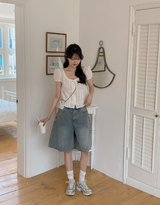 New Bermuda Wide Denim Shorts (4color)