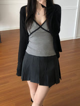 Stripe lace sleeveless (3 colors)