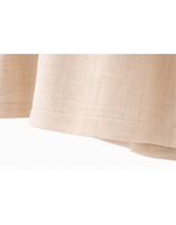Airi Linen Summer Double Button Cape Crop Jacket Light beige