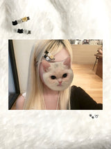 キャットボタンヘアピン