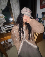 (2color) Bohemian Wrinkle 2-Way Hood Quilted Jumper