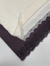 Lace Satin Midi Skirt