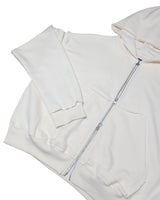 CUTTING CROP HOODIE ZIPUP_CREAM