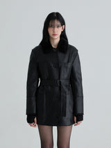 Reversible leather mustang (Black)