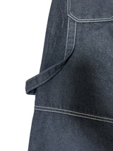 (UNISEX) オーバーサイズ バンドディテール RAWデニム ワイドパンツ