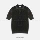 LMN リフェルピグメントウォッシャブルカラーショートスリーブニットウェア (5 colors)