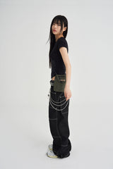 RAW DENIM CARPENTER PANTS [BLACK]