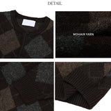 REVIVE ARGYLE CHECK CARDIGAN