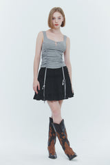 ARIEL TIERED SKIRT black