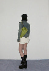 LOOK STITCH SUEDE CHAIN BAG (4COLORS!)