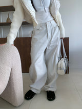 Steel Frame Metal Stud Balloon Fit Wide Long Pants (2 colors)