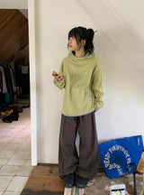 [unisex] シャーン オーバーフィット ワッフル ジッパー フーディー