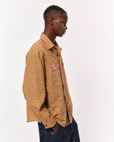 Bluesf Waffle Checkered Oversized Fit Shirt - PINK & YELLOW