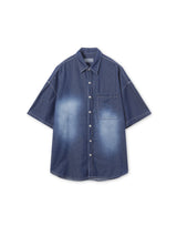 Deep ocean denim set up shirt 2C