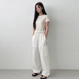 WIDE CARGO DENIM PANTS [WHITE]