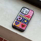 [MADE] Heart & stripe collage case