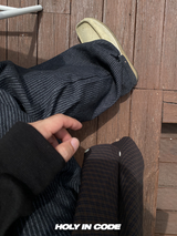 No.0858 HストライプPFワイドスナップパンツ