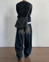 Marine Curved Denim Pants