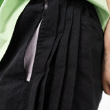 オーセンティックナイロンピンタックストレートパンツ(BLACK)