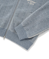 Women’s Cable Knit Zip-Up Jacket Ash Blue