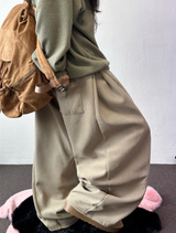 dini side pintuck balloon wide long pants 🖤🩷🩶4 COLOR