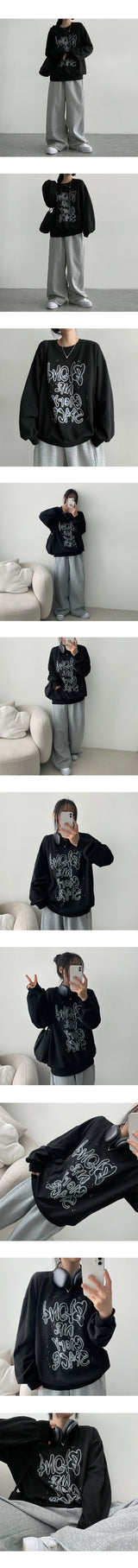 [3-length][S–3XL]NIT カットワイドスウェットパンツ (3 colors)