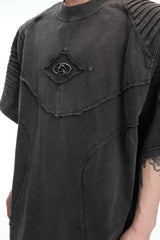 ビンテージウォッシュドリンクルドロゴTシャツ