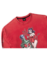 RG キス＆リスク ウォッシュド長袖Tシャツ（Red）