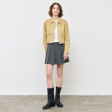 WOMAN ジップアップコットンショートジャケット [BEIGE]
