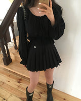 [MADE] Lower, frill long sleeve blouse