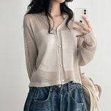 [Linen Cardigan☀️] シースルー カーディガン、キューブ サマー カーディガン(12 colors)