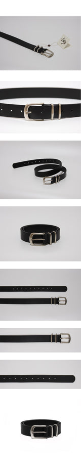 [PREMIUM] Double buckle leather belt