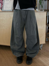 Deep Pleat Curved Cotton Pants