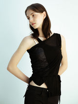 Layered Sleeveless Top_Black