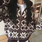 Kumu Nordic Round Collar Two-Way Knit Zip-Up