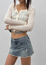 [MADE] Glot Low-Waist Denim Mini Skirt Pants