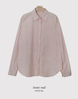 Peach Stripe Loose Fit Shirt (4color)
