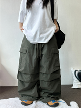 PARACHUTE NYLON WIDE PANTS